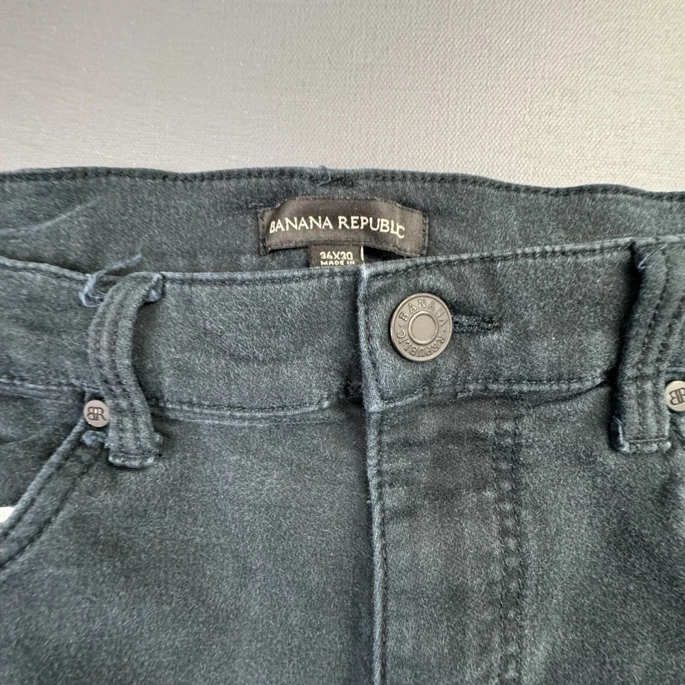 Banana Republic Men's Size 36x30 Black Straight Fit Stretch Pants Classic Casual
